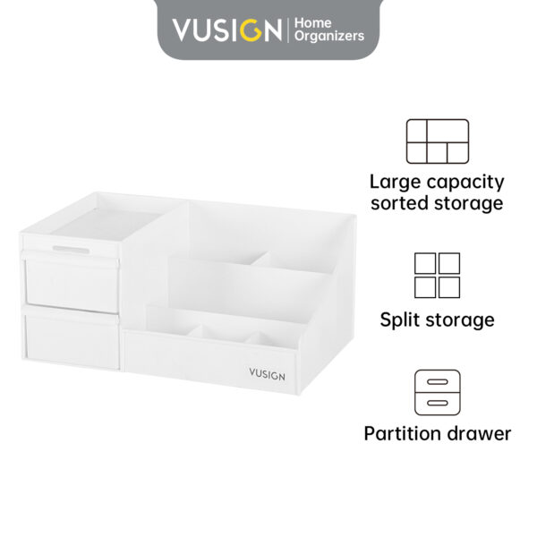 Deli Cosmetic storage box #28.5*17.5*12.5cm #WHITE