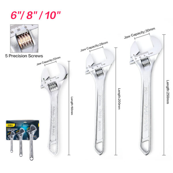 Adjustable wrench  3pcs set