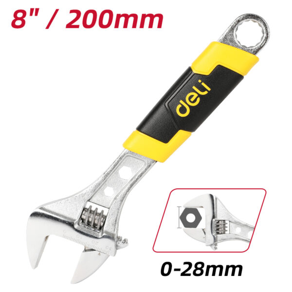 Adjustable Wrench Comfort Grip Handle 8"