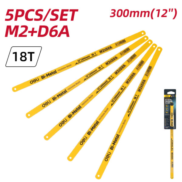 Hacksaw Bi-Metal Blade 12" 18T Set=5pcs