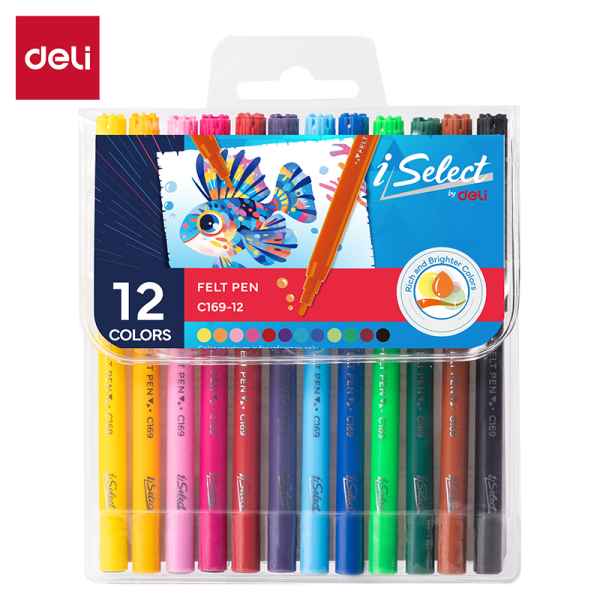 Deli I Select Felt Pen 12 Colors