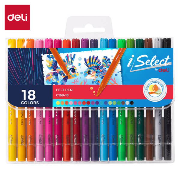 Deli I Select Felt Pen 18 Colors