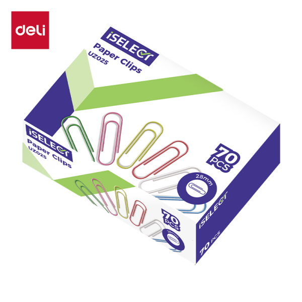 Deli Iselect  Paper Clips 28MM-Ast