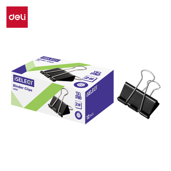 Deli Iselect Binder Clip 41mm BK (1X12)