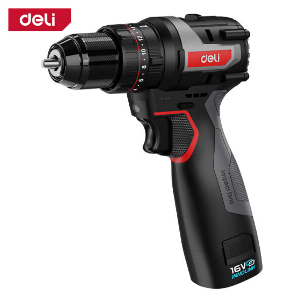 Deli Li-ion Impact Drill 10mm 16V 2Ahx2