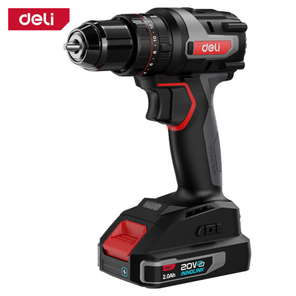 Deli Li-ion Impact Drill 10mm 20V 2Ahx2