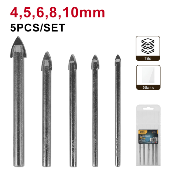 Glass Drill Bit (Set=5pcs)
