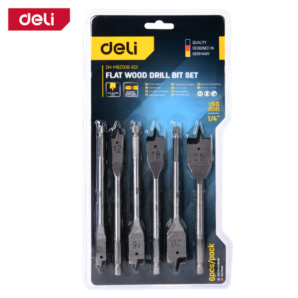 Flat Wood Drill Bit 150mm (Set=6pcs)