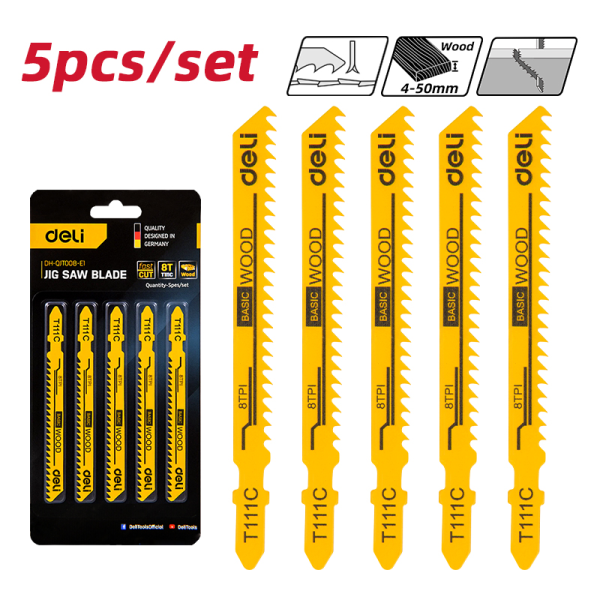 Jig Saw Blade 74mm 8TPI Wood (Bls=5pcs)