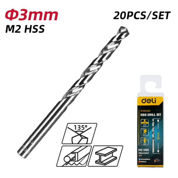 HSS Drill bit 135 degree  3mm(1x10)