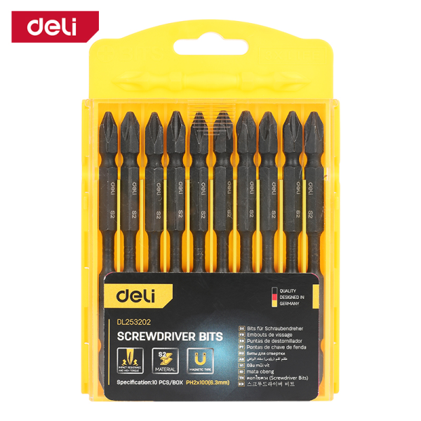 Imp Screwdrvr Bit PH2 100mm BK Set=10pcs