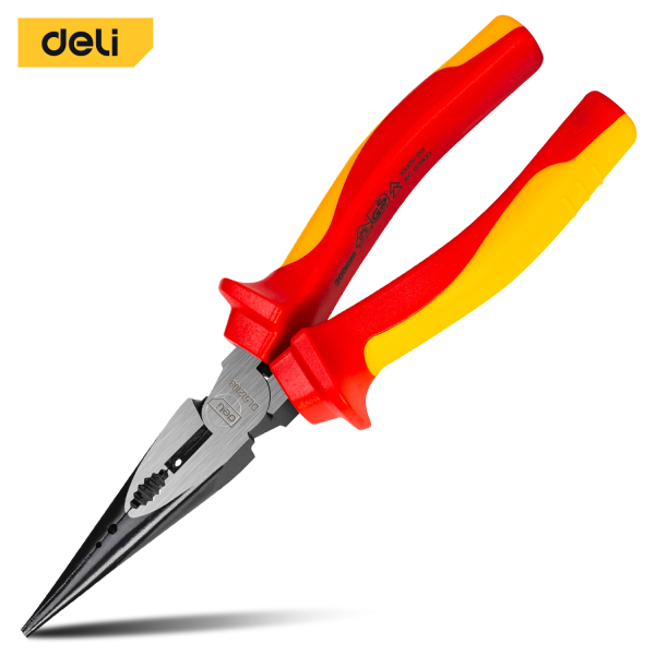 Insulated long nose pliers 8"