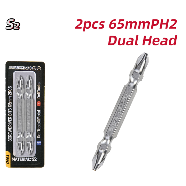 Screwdrvr Bits Dual Head PH2x65mm 2pcs