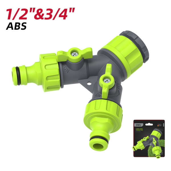 Hose Connector 2-way 1/2" & 3/4"